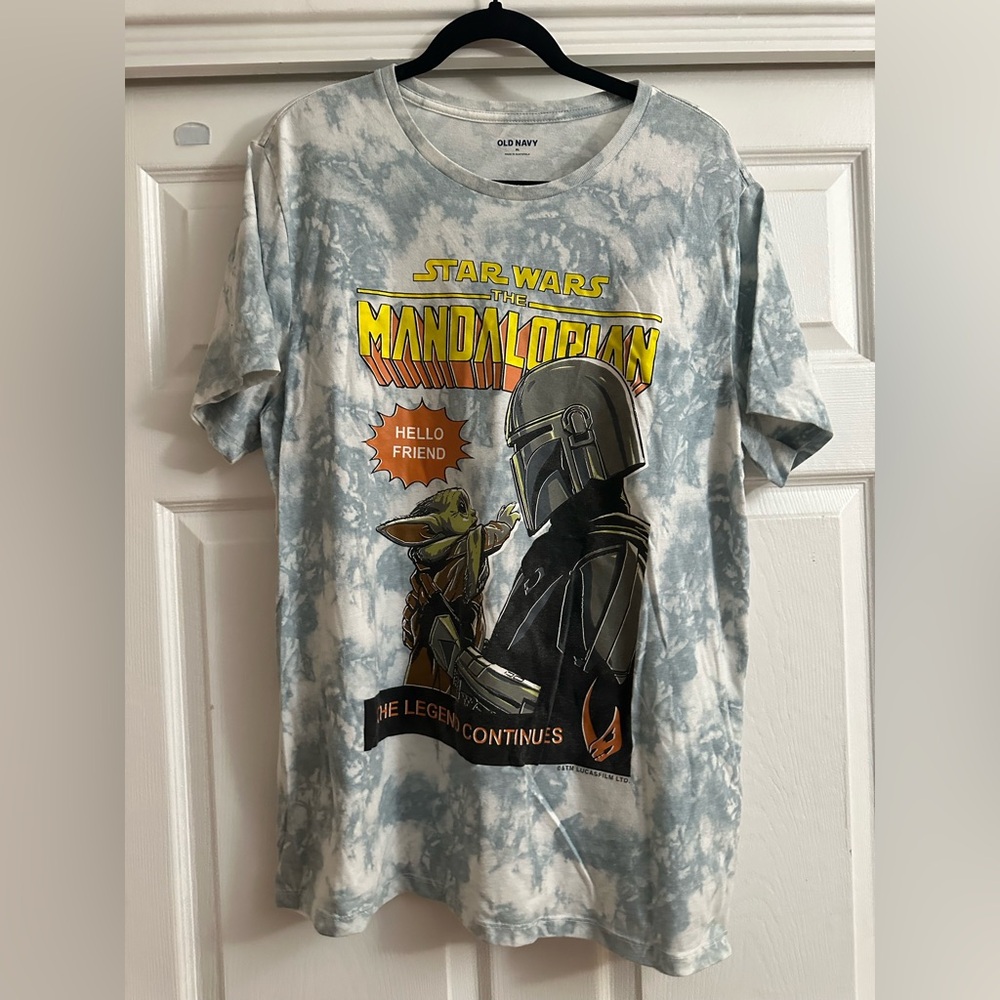 Mandalorian Old Navy Blue Tie-Dye T-Shirt